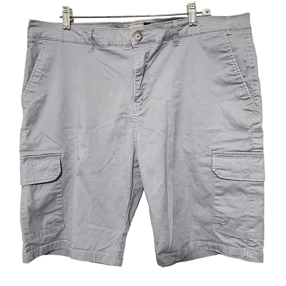 Hudson & Barrow Men’s 40x10 Cargo Shorts Gray Cotton Stretch Hiking Casual Chino